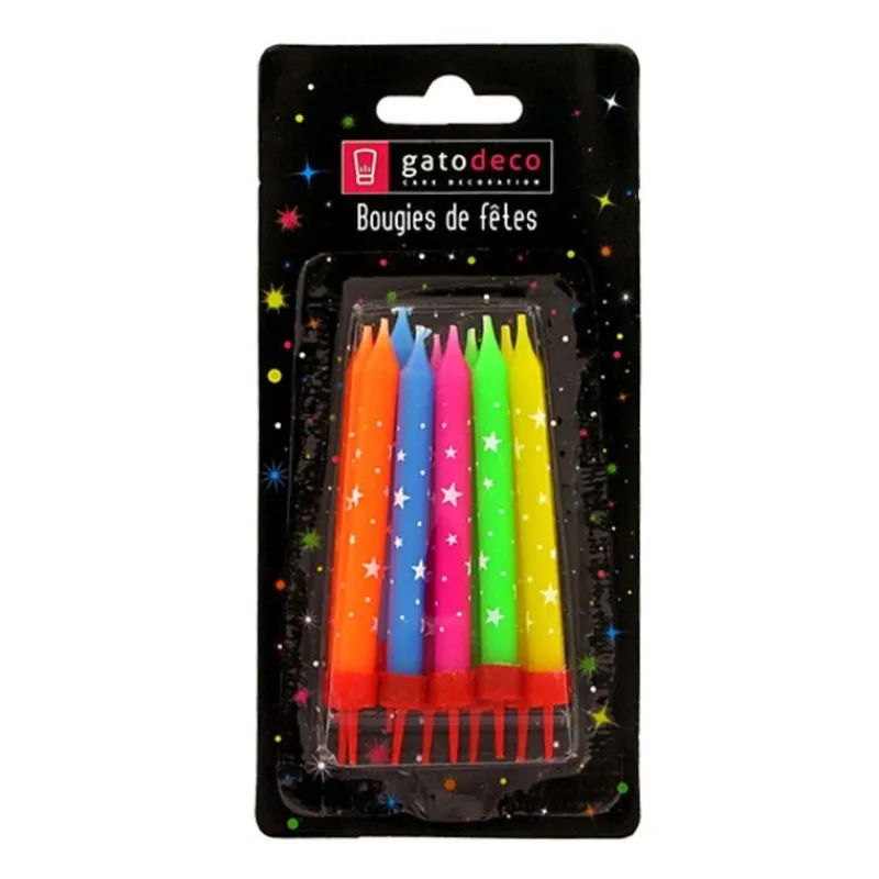Bougies Multicolores Etoiles Patisdecor (X 10)>Cerf Dellier Outlet