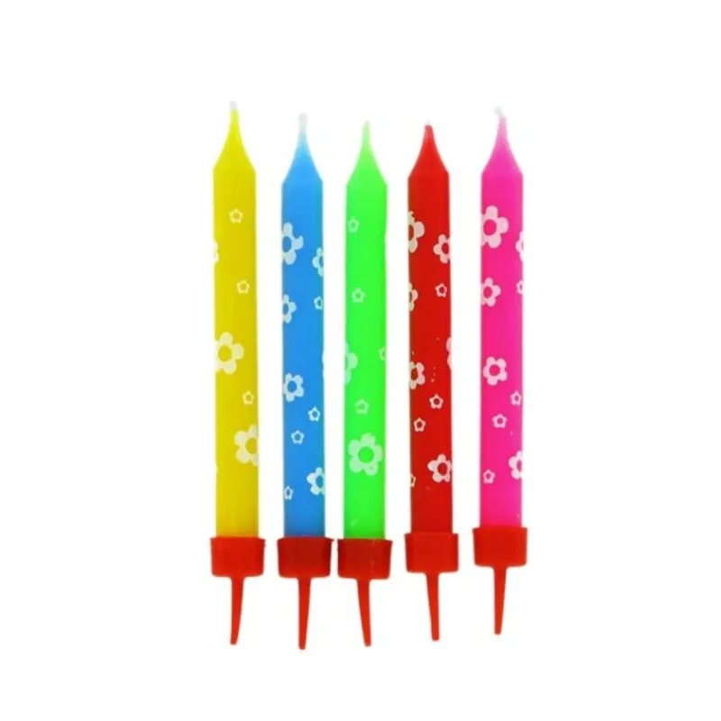 Bougies Muticolores Fleurs Patisdecor (X 10)>Cerf Dellier Sale