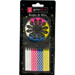 Bougies Torsadees 6 Cm Fines Assorties Patisdecor (X 12)>Cerf Dellier Sale