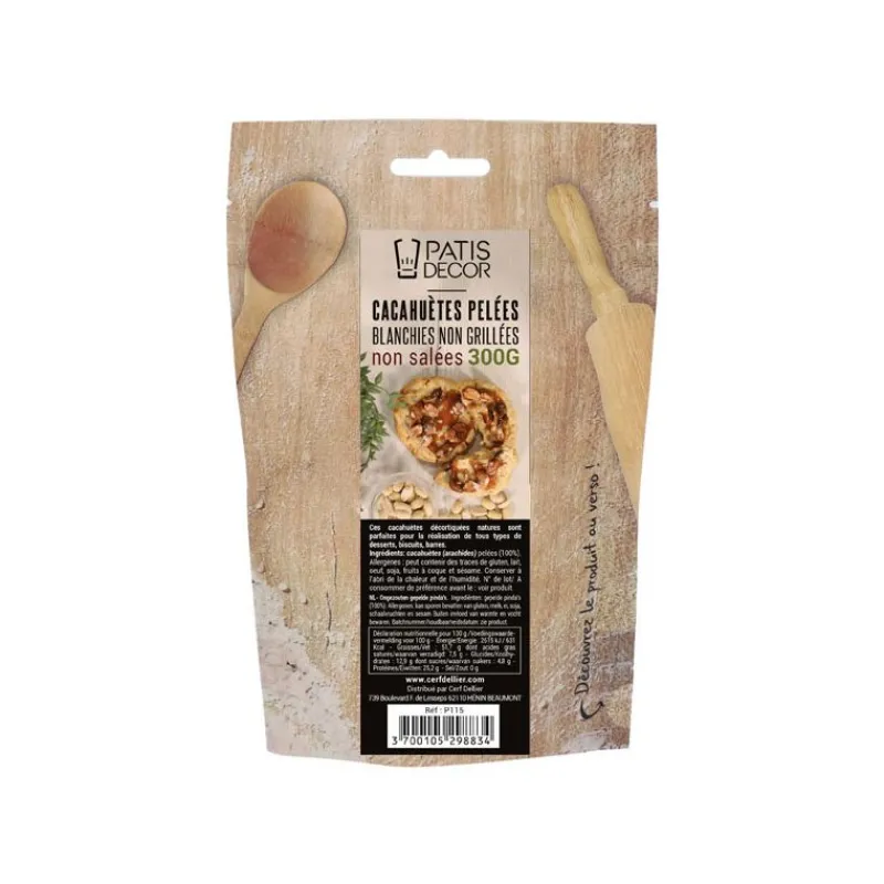 Cerf Dellier Fruits Secs Et Confits*Cacahuetes Pelees Blanchies Non Grillees Non Salees 300 G