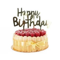 Cake Topper Happy Birthday Dore>Cerf Dellier Best