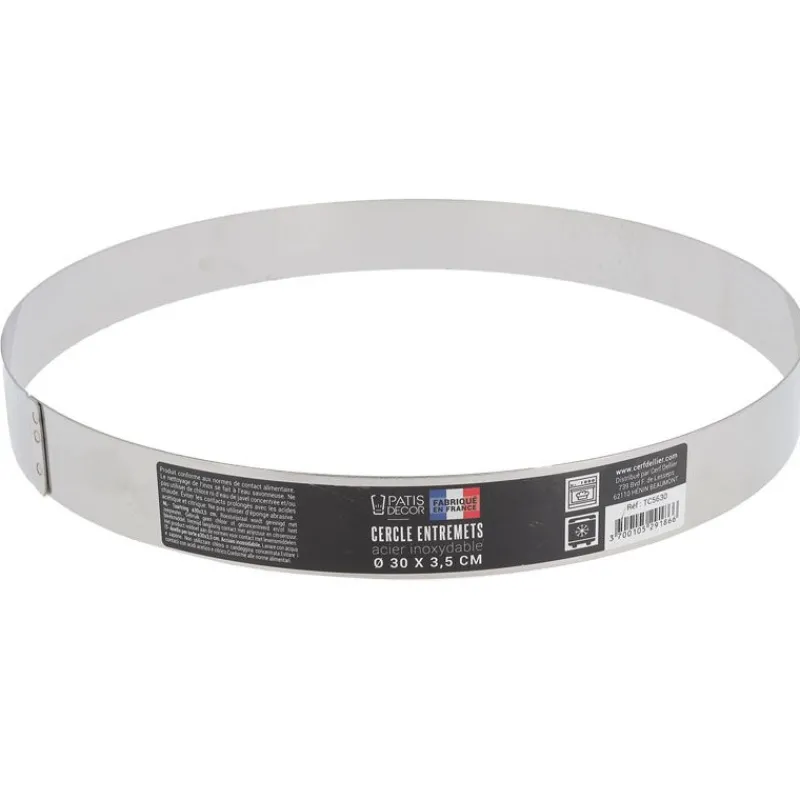 Cerf Dellier Cercles À Patisserie*Cercle A Entremets Inox H 3,5 Cm 30 Cm Patisdecor