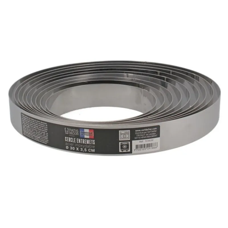Cerf Dellier Cercles À Patisserie*Cercle A Entremets Inox H 3,5 Cm 30 Cm Patisdecor