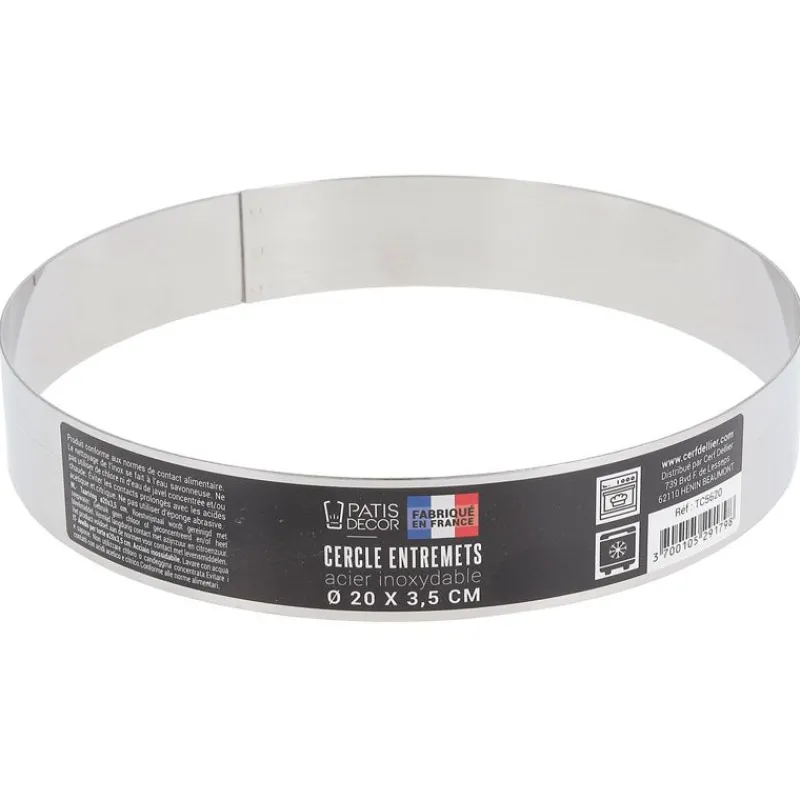 Cerf Dellier Cercles À Patisserie*Cercle A Entremets Inox H 3,5 Cm 20 Cm Patisdecor