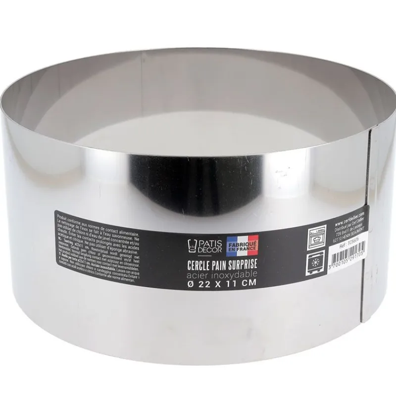 Cerf Dellier Cercles À Patisserie*Cercle A Pain Surprise Inox H 11 Cm Diam 22 Cm Patisdecor