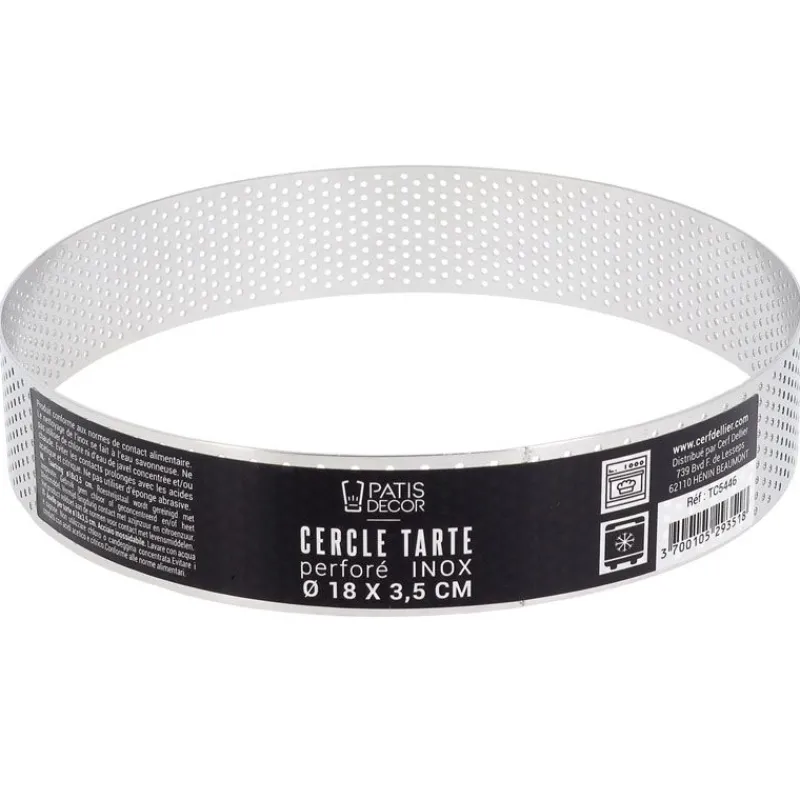 Cerf Dellier Cercles À Patisserie*Cercle A Tarte Perfore Inox H 3,5 Cm 17 Cm Patisdecor