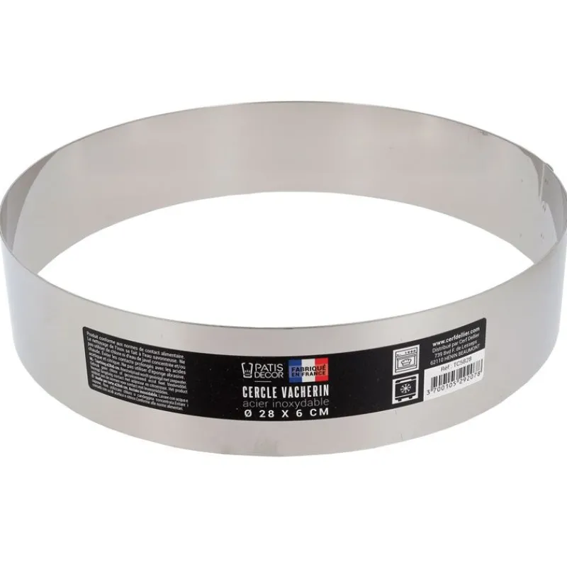 Cerf Dellier Cercles À Patisserie*Cercle A Vacherin Inox H 6 Cm 28 Cm Patisdecor