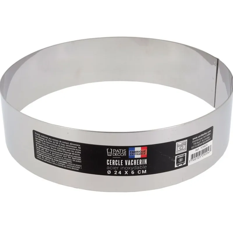 Cerf Dellier Cercles À Patisserie*Cercle A Vacherin Inox H 6 Cm 24 Cm Patisdecor