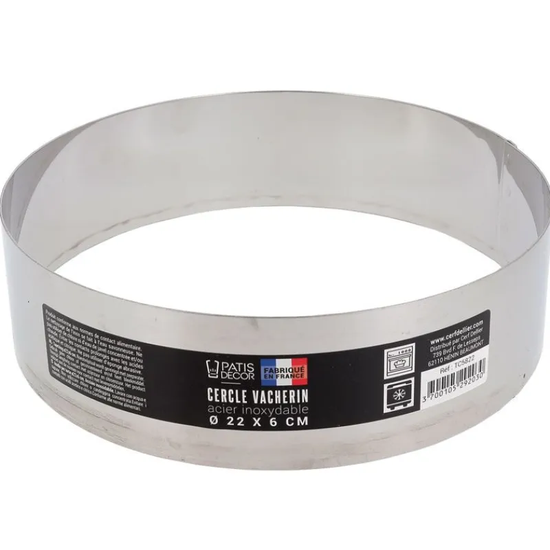 Cerf Dellier Cercles À Patisserie*Cercle A Vacherin Inox H 6 Cm 22 Cm Patisdecor