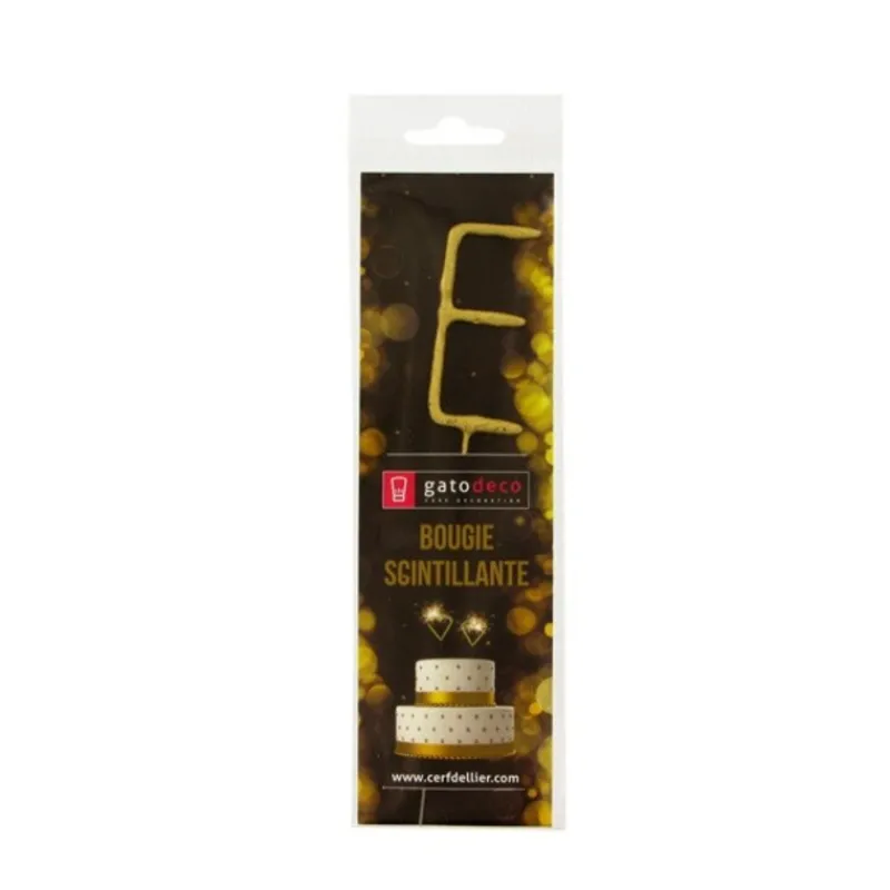 Cierge Magique Dore Lettre E Patisdecor>Cerf Dellier Clearance