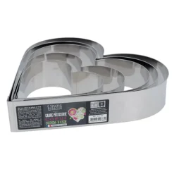 Cerf Dellier Cercles À Patisserie*Coeur A Mousse Inox H 4,5 Cm L 16 Cm Patisdecor