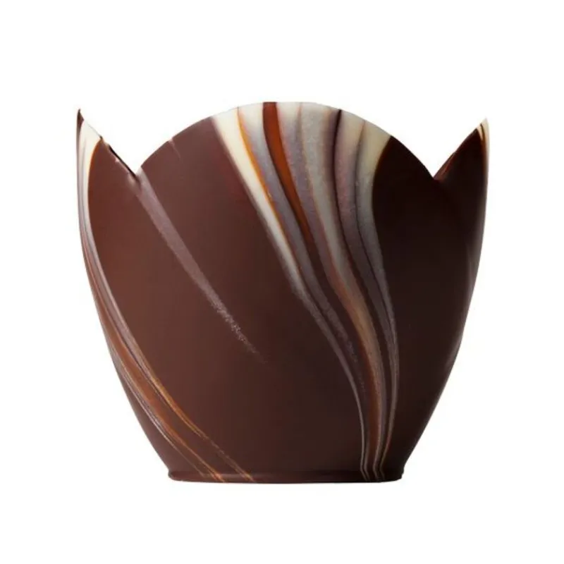 Coupelle Chocolat Marbre Tulip (X 12)>Cerf Dellier Sale