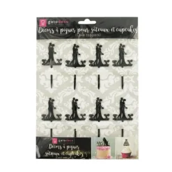 Cupcake Toppers Couple Enlace (X 8)><noscript><img width=