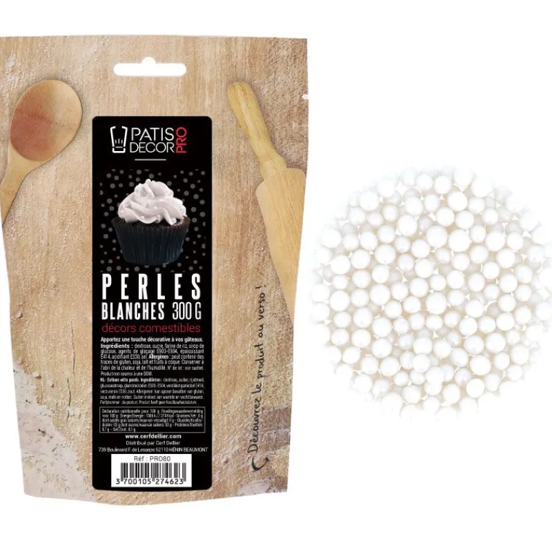 Décors Perles Blanches Comestibles Patisdecor Pro 300 G>Cerf Dellier New