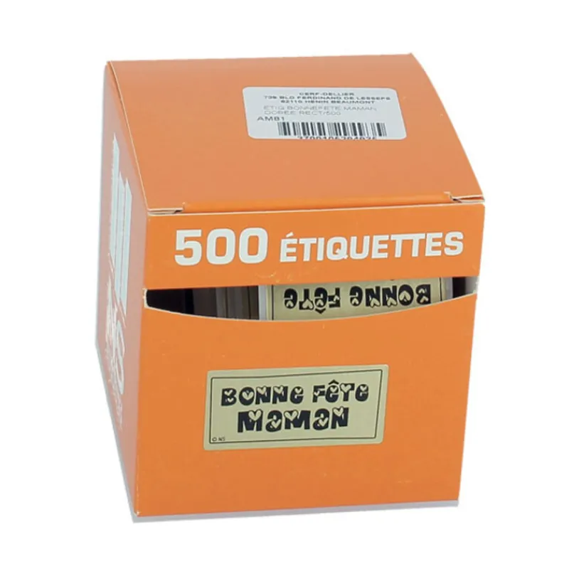 Etiquette Adhesive Bonne Fete Maman Dorees (X500)>Cerf Dellier Clearance