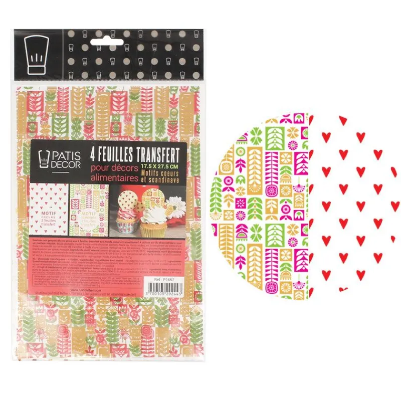 Feuilles Transfert Scandinave Et Coeurs Assorties Patisdecor (X4)>Cerf Dellier Outlet