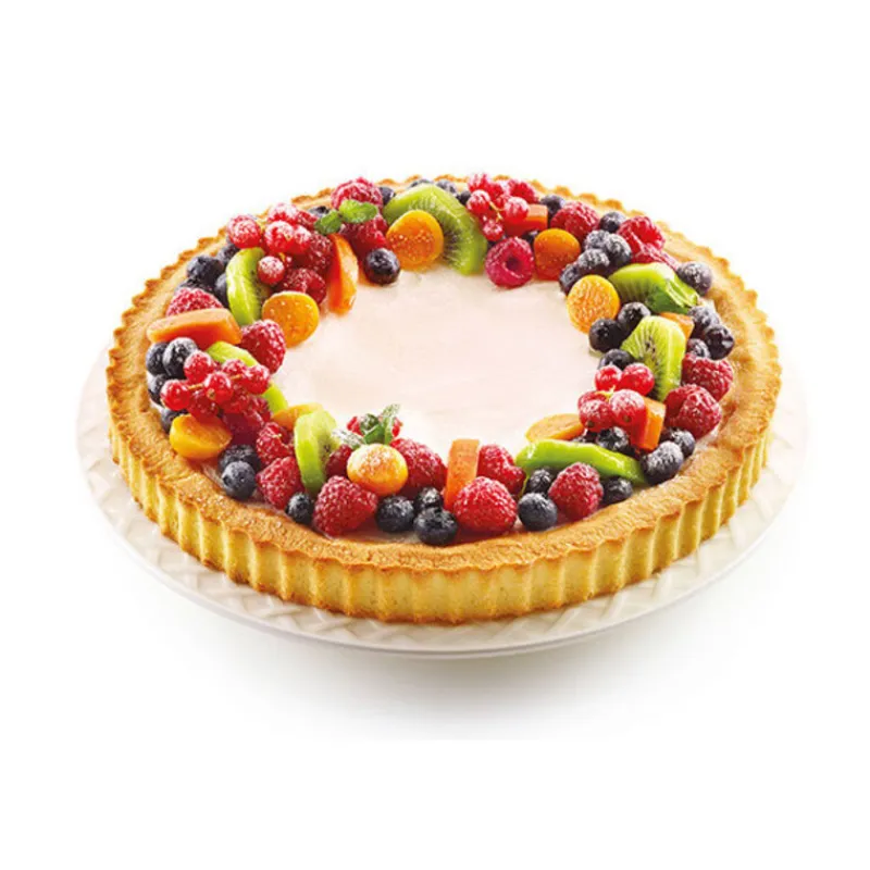 Cerf Dellier Grands Gâteaux*Moule A Tarte Cannele En Silicone 28 Cm