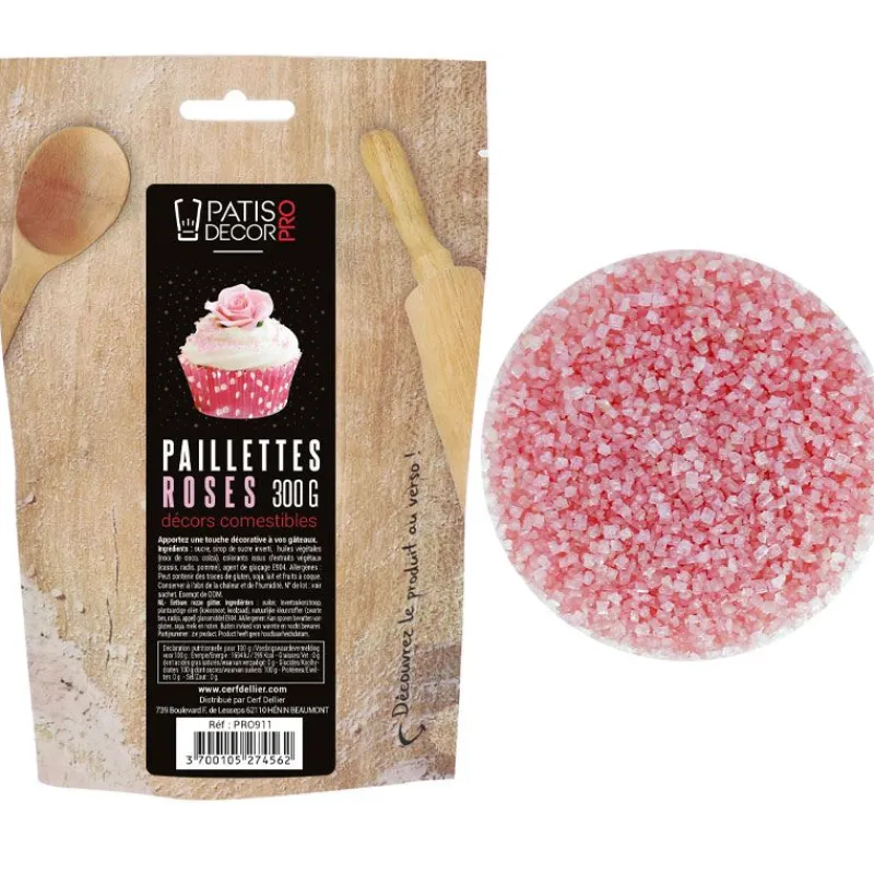 Paillettes Comestibles Roses Patisdecor Pro 300 G>Cerf Dellier Clearance