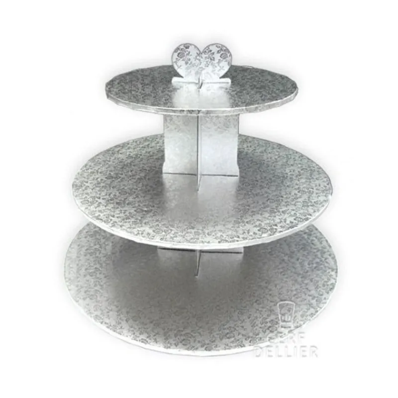 Presentoir Cupcakes Argent Rond>Cerf Dellier Discount