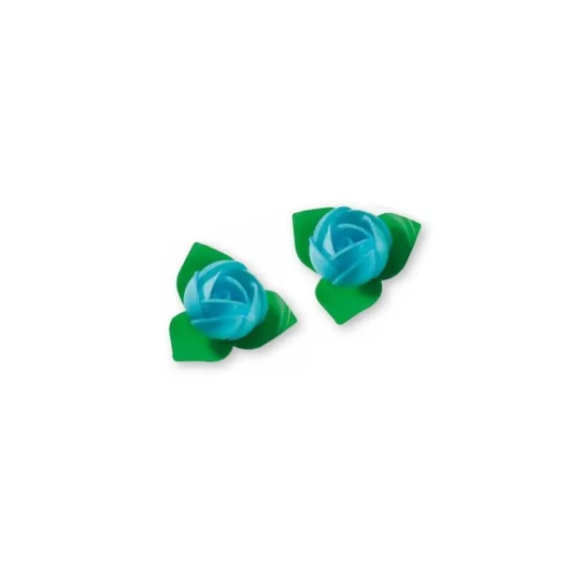 Roses Bleues Avec Feuilles Patisdecor X10>Cerf Dellier Best