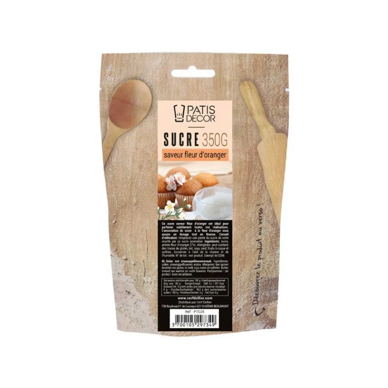 Cerf Dellier Sucre Aromatisé*Sucre Saveur Fleur D'Oranger Patisdecor 350 G