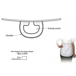 Tablier De Service Dentelle Blanc Carmela><noscript><img width=