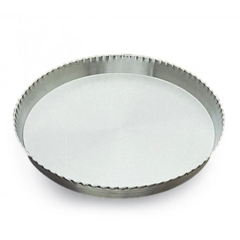 Cerf Dellier Moules À Tarte*Tourtiere Ronde Cannelee Fixe Alu 26 Cm Gobel